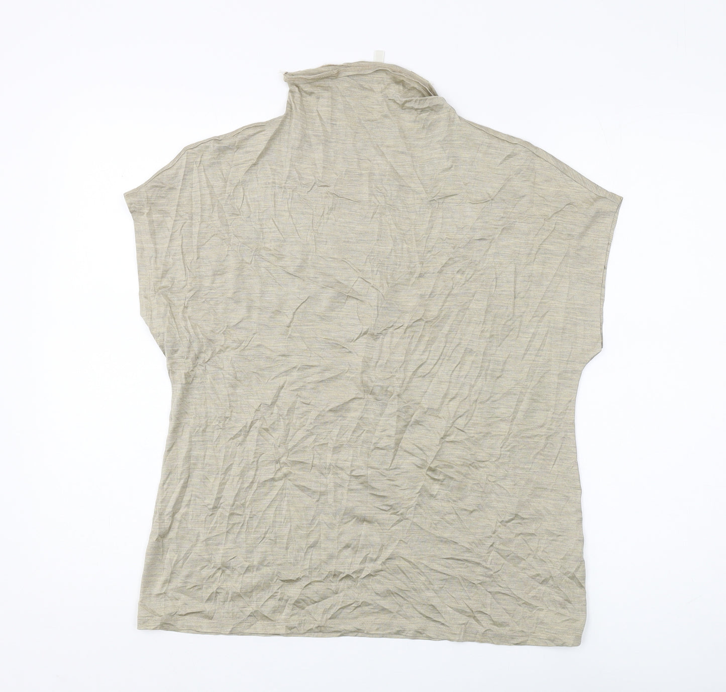 Massimo Dutti Women's Beige Sleeveless Basic Top M