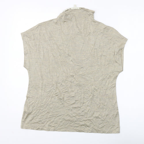 Massimo Dutti Women's Beige Sleeveless Basic Top M