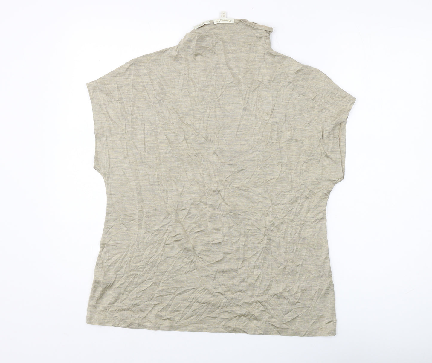 Massimo Dutti Women's Beige Sleeveless Basic Top M