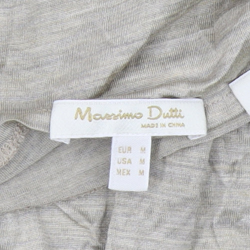Massimo Dutti Women's Beige Sleeveless Basic Top M