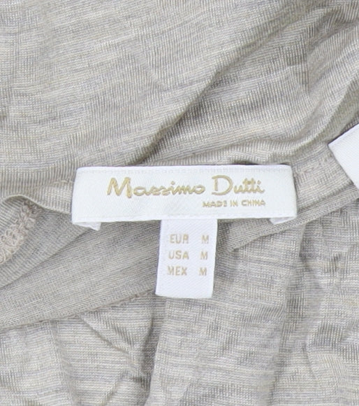 Massimo Dutti Women's Beige Sleeveless Basic Top M