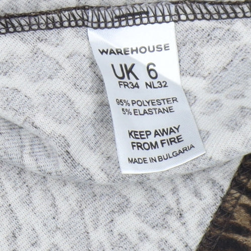 Warehouse Women's Brown Animal Print Blouse, Size 6