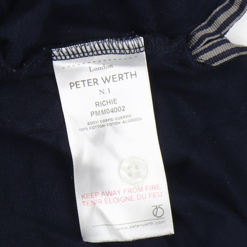 Peter Werth Men's Blue Polo Shirt, Size L, Casual Elegance