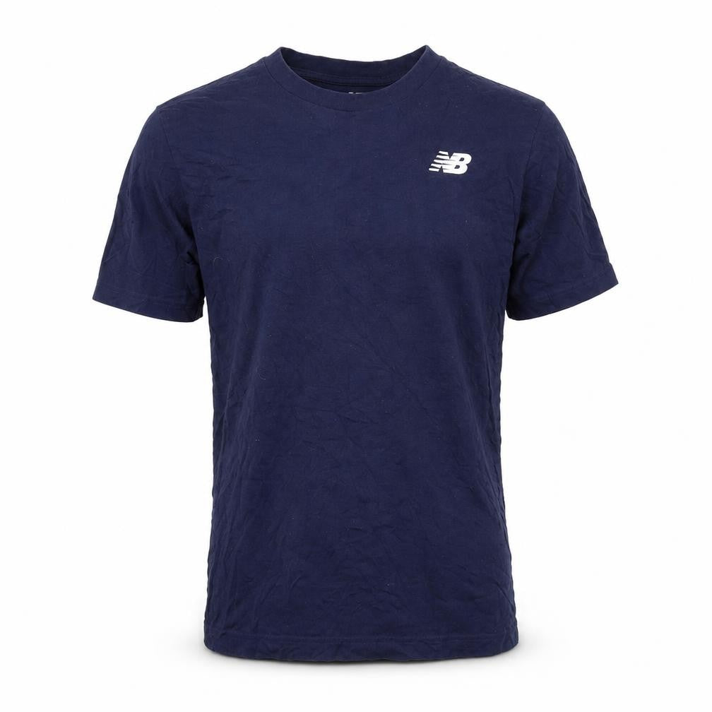 Front view of New Balance Men's Blue S Logo T-Shirt