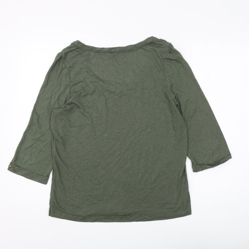 Per Una Women's Green 3/4 Sleeve Basic T-Shirt, Size 16