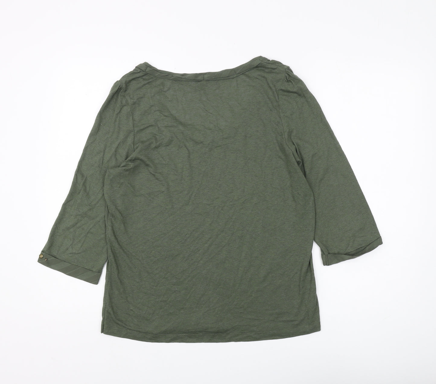Per Una Women's Green 3/4 Sleeve Basic T-Shirt, Size 16