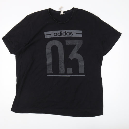 Adidas Men's 2XL Black Graphic Logo T-Shirt