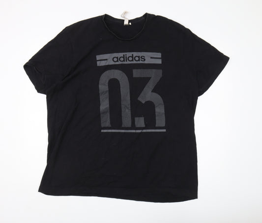 Adidas Men's 2XL Black Graphic Logo T-Shirt