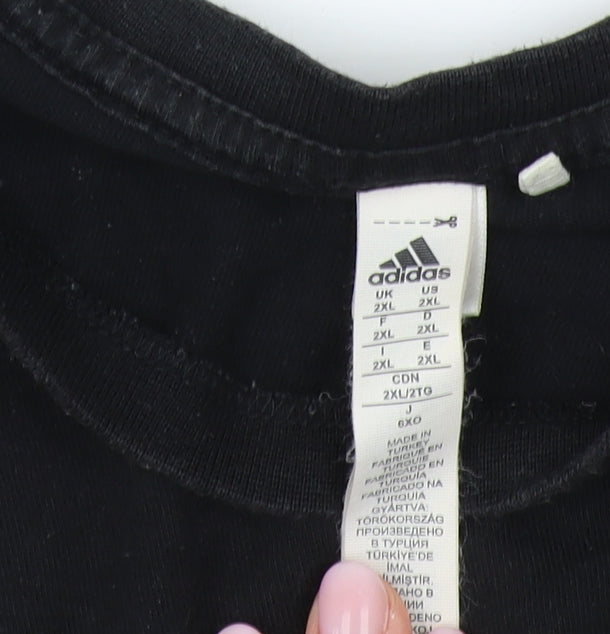 Adidas Men's 2XL Black Graphic Logo T-Shirt