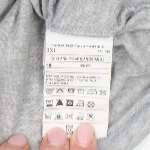 United Colors of Benetton Boys Grey Graphic Long Sleeve T-Shirt 3XL