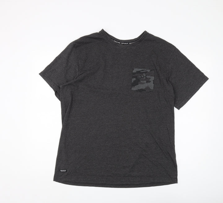 Threadbare Men's Black 2XL Cotton Crew Neck T-Shirt