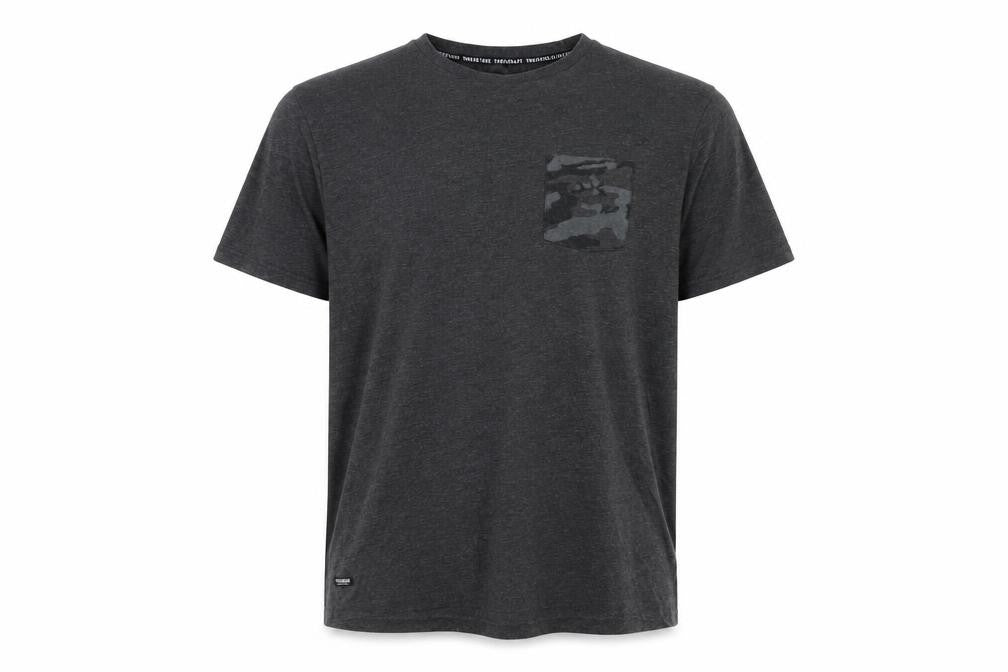 Front view of Threadbare Men's Black 2XL Cotton Crew Neck T-Shirt