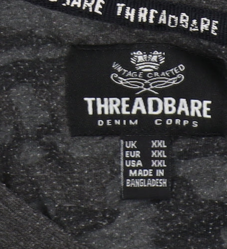 Threadbare Men's Black 2XL Cotton Crew Neck T-Shirt