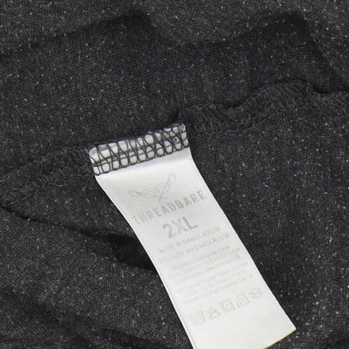 Threadbare Men's Black 2XL Cotton Crew Neck T-Shirt