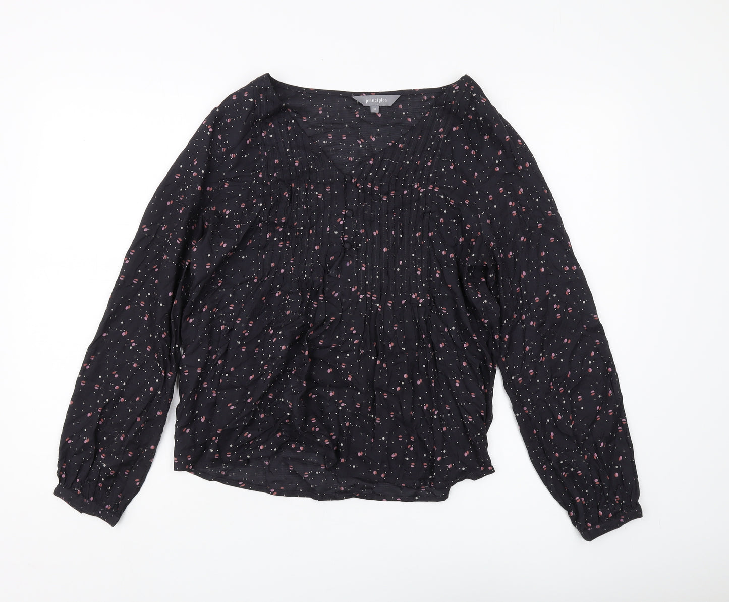 Principles Women's Black Geometric Tunic Blouse 10