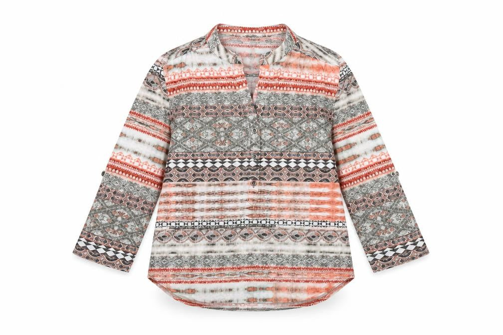 Front view of Wallis Women Multicoloured Geometric 3/4 Sleeve Blouse S