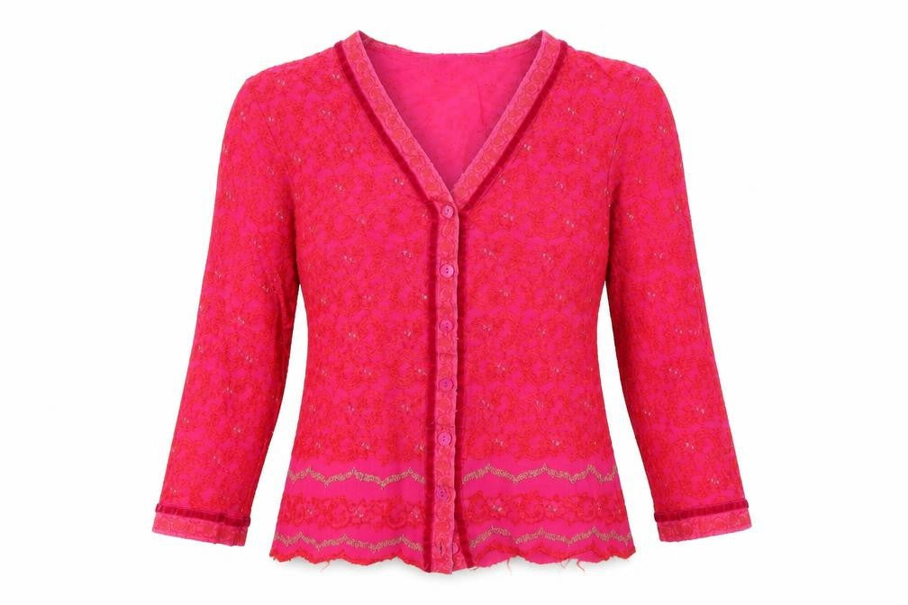 Front view of Next Women's Pink 3/4 Sleeve Basic Blouse, size 10