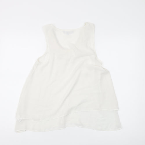 Red Herring Ivory Beaded Tank Women Size 10