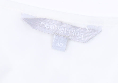 Red Herring Ivory Beaded Tank Women Size 10