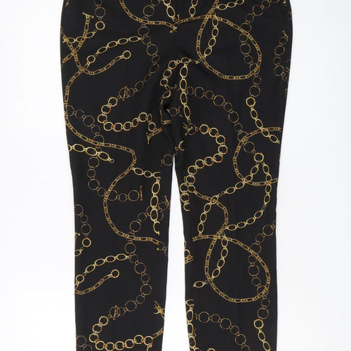 Zara Women's Black Skinny Trousers XS, Geometric Print