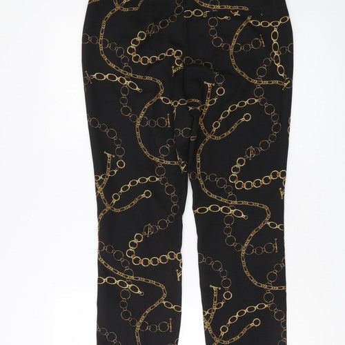 Zara Women's Black Skinny Trousers XS, Geometric Print