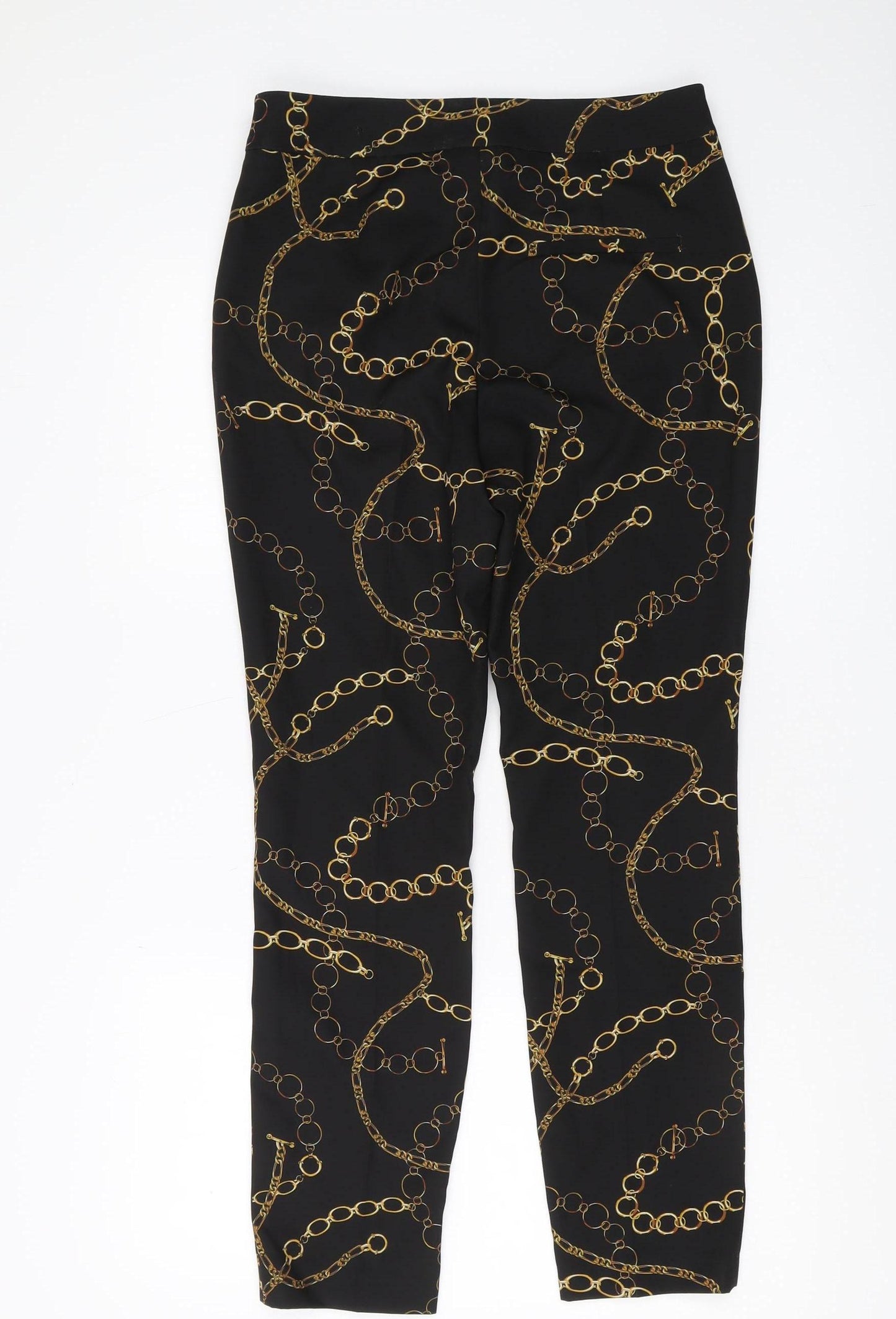 Zara Women's Black Skinny Trousers XS, Geometric Print