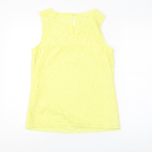 Monsoon Women's Yellow Sleeveless Lace Tank Top