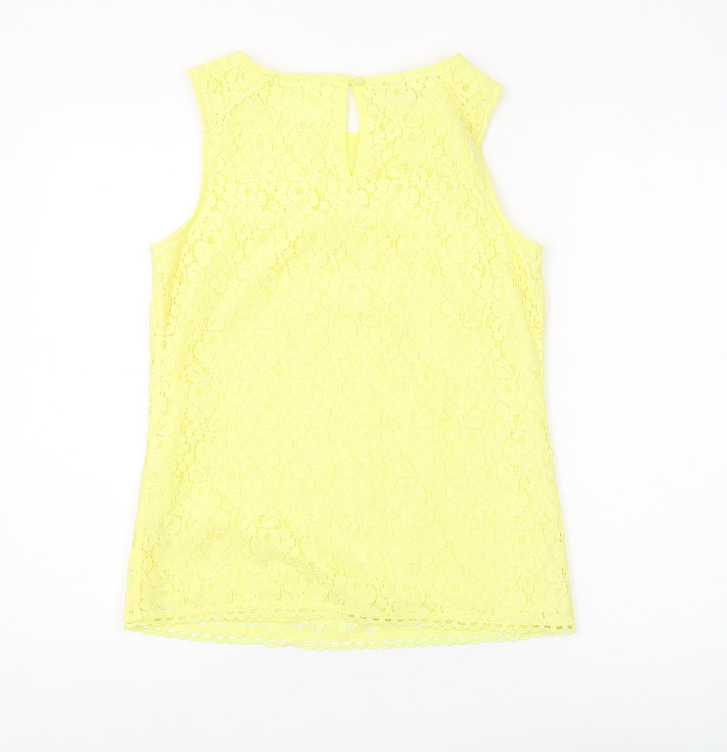 Monsoon Women's Yellow Sleeveless Lace Tank Top