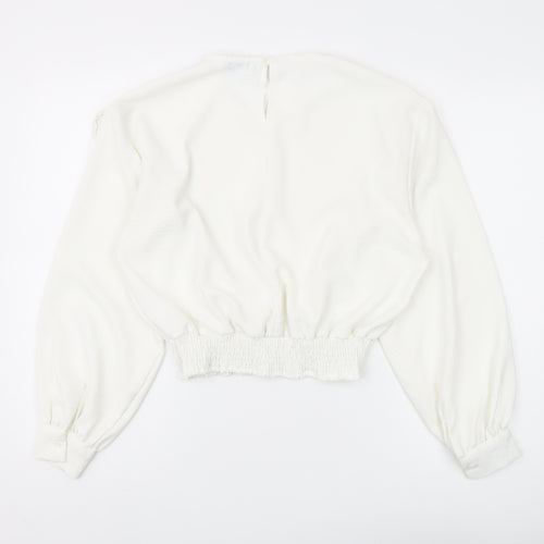 Warehouse White Ruffle Blouse for Women Size 12