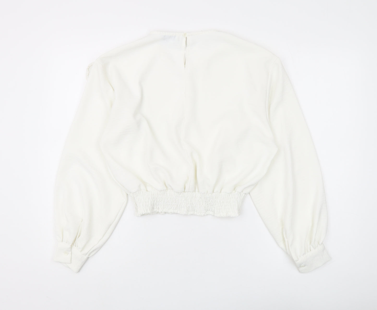 Warehouse White Ruffle Blouse for Women Size 12