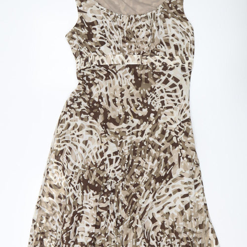 Per Una Women's Brown Animal Print A-Line Dress Size 14