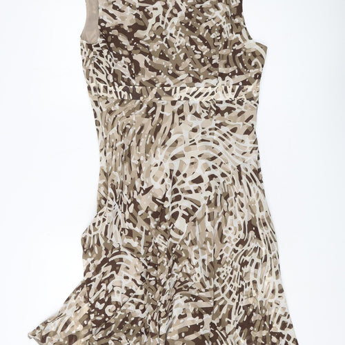 Per Una Women's Brown Animal Print A-Line Dress Size 14