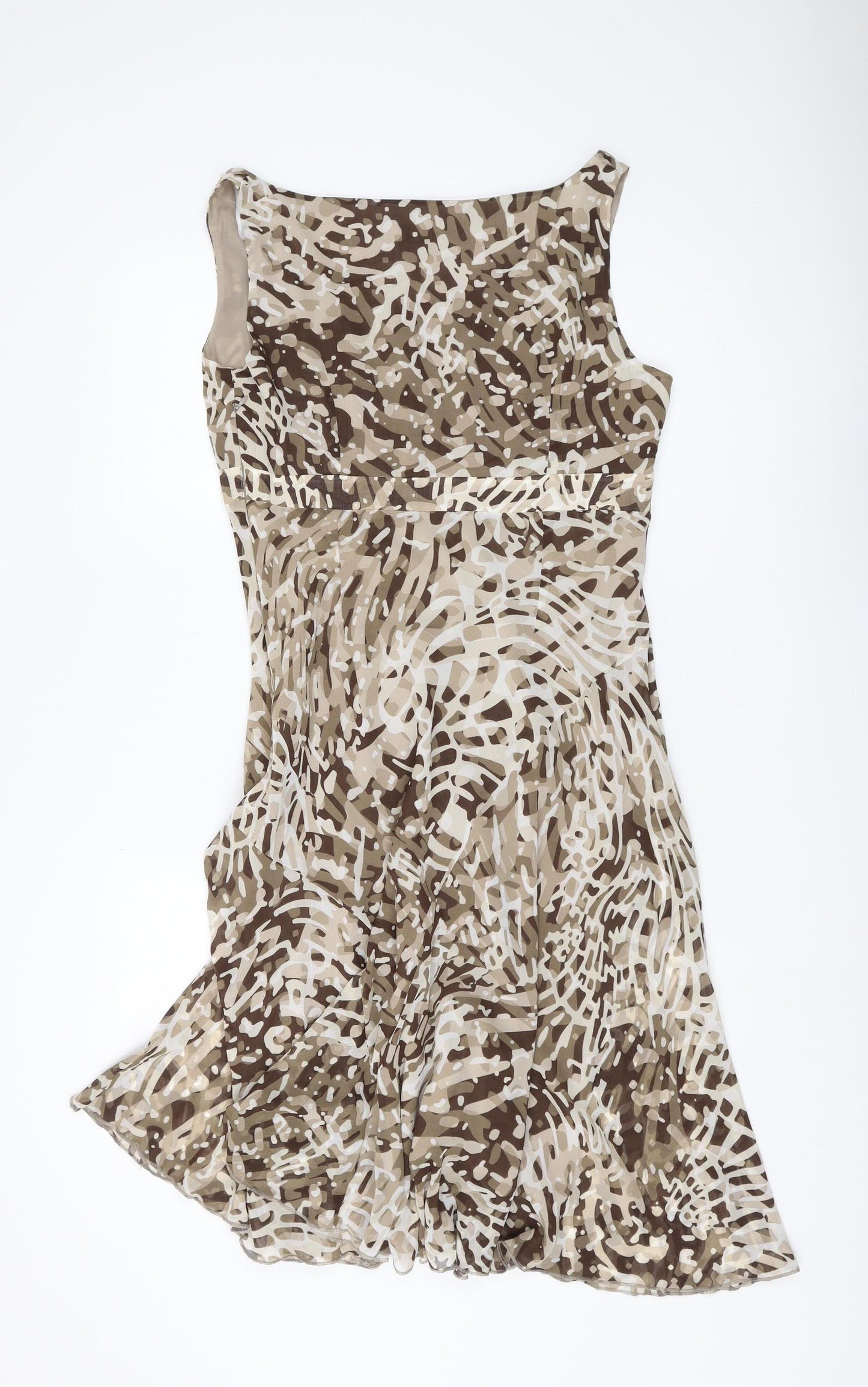 Per Una Women's Brown Animal Print A-Line Dress Size 14
