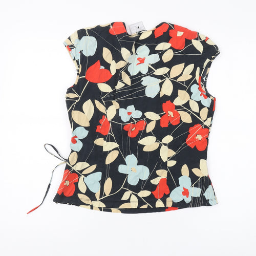 Kikit Women's Multicoloured Floral Wrap Blouse, Size 14, Sleeveless