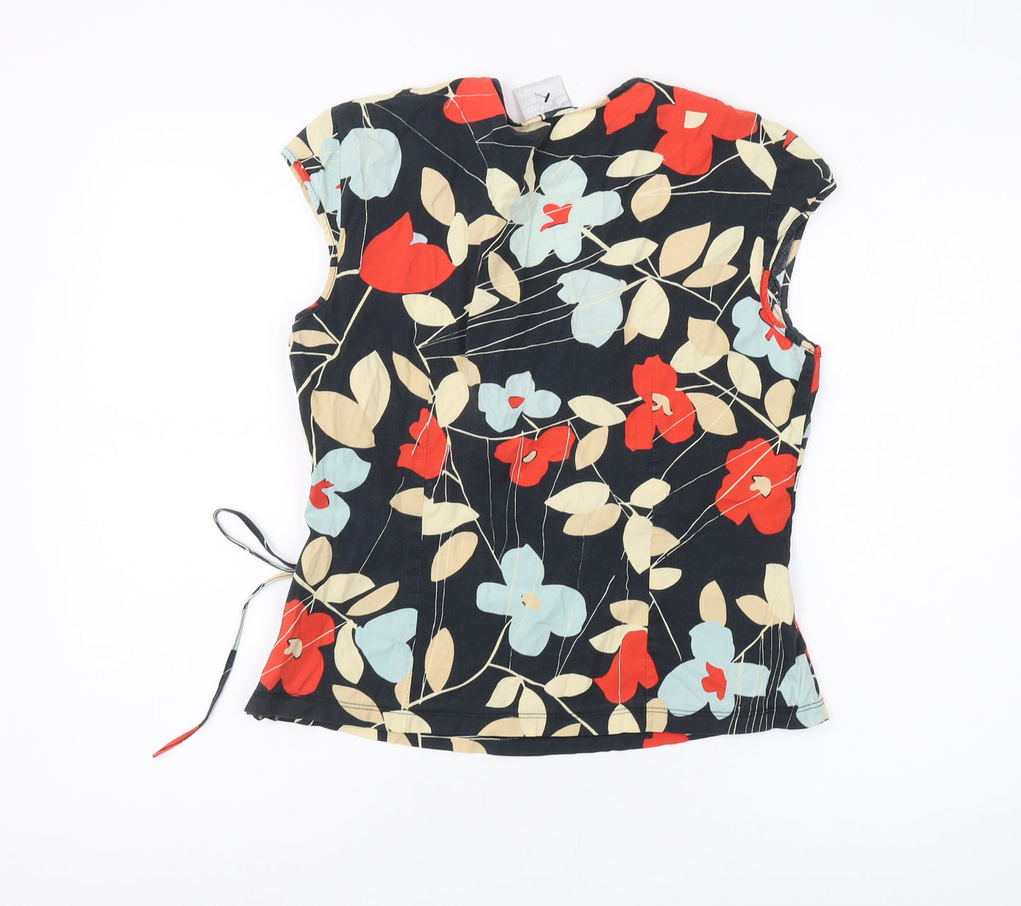 Kikit Women's Multicoloured Floral Wrap Blouse, Size 14, Sleeveless