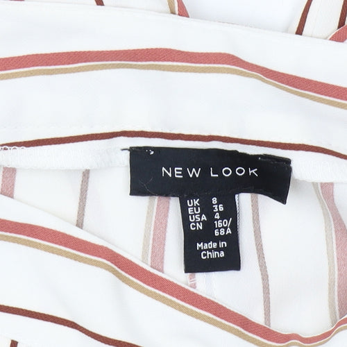 New Look Women's Multicoloured Striped Cropped Trousers