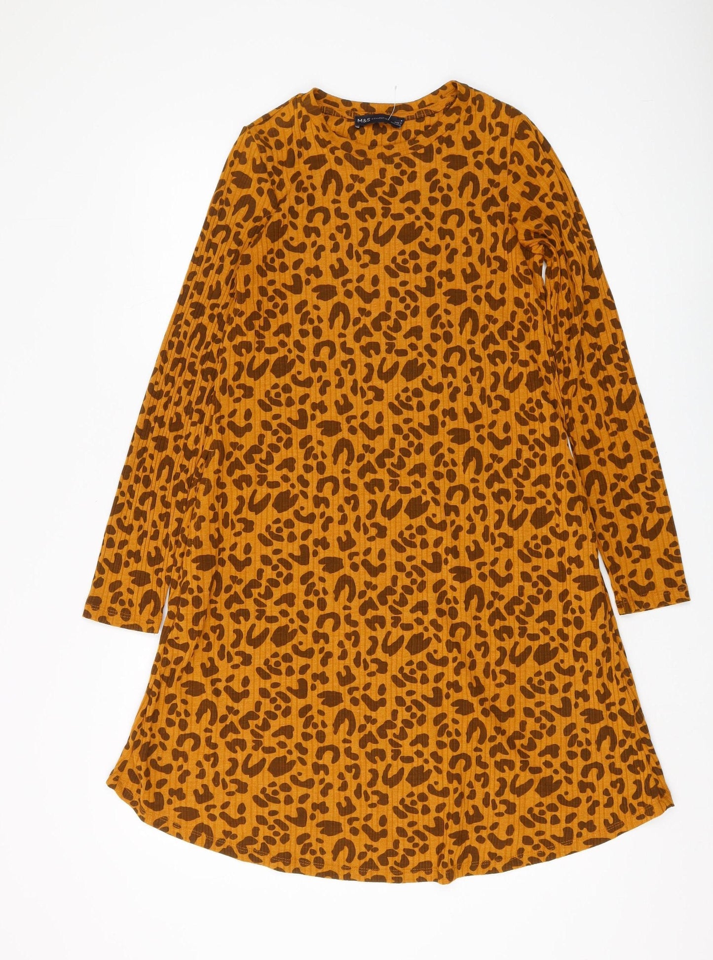 Marks and Spencer Women's Brown Leopard Print Dress, Size 8