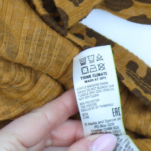 Marks and Spencer Women's Brown Leopard Print Dress, Size 8