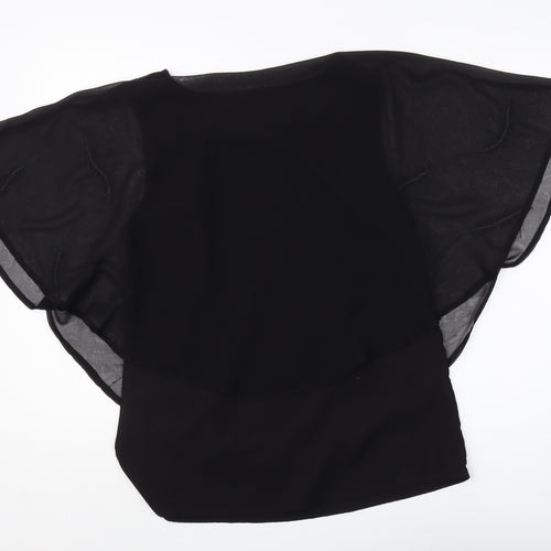 M&Co Women's Black Embroidered Blouse Size 10