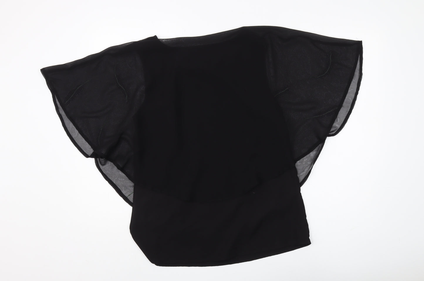 M&Co Women's Black Embroidered Blouse Size 10