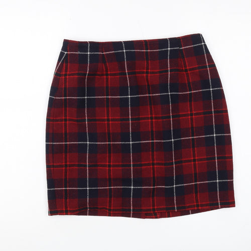 Style Incorporated Red Plaid Skirt, Size 14, Women, Casual