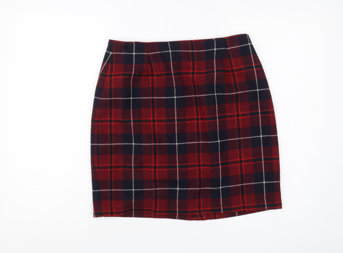 Style Incorporated Red Plaid Skirt, Size 14, Women, Casual