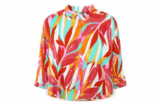 Front view of Bonmarché Women's Multicoloured Floral Button-Up