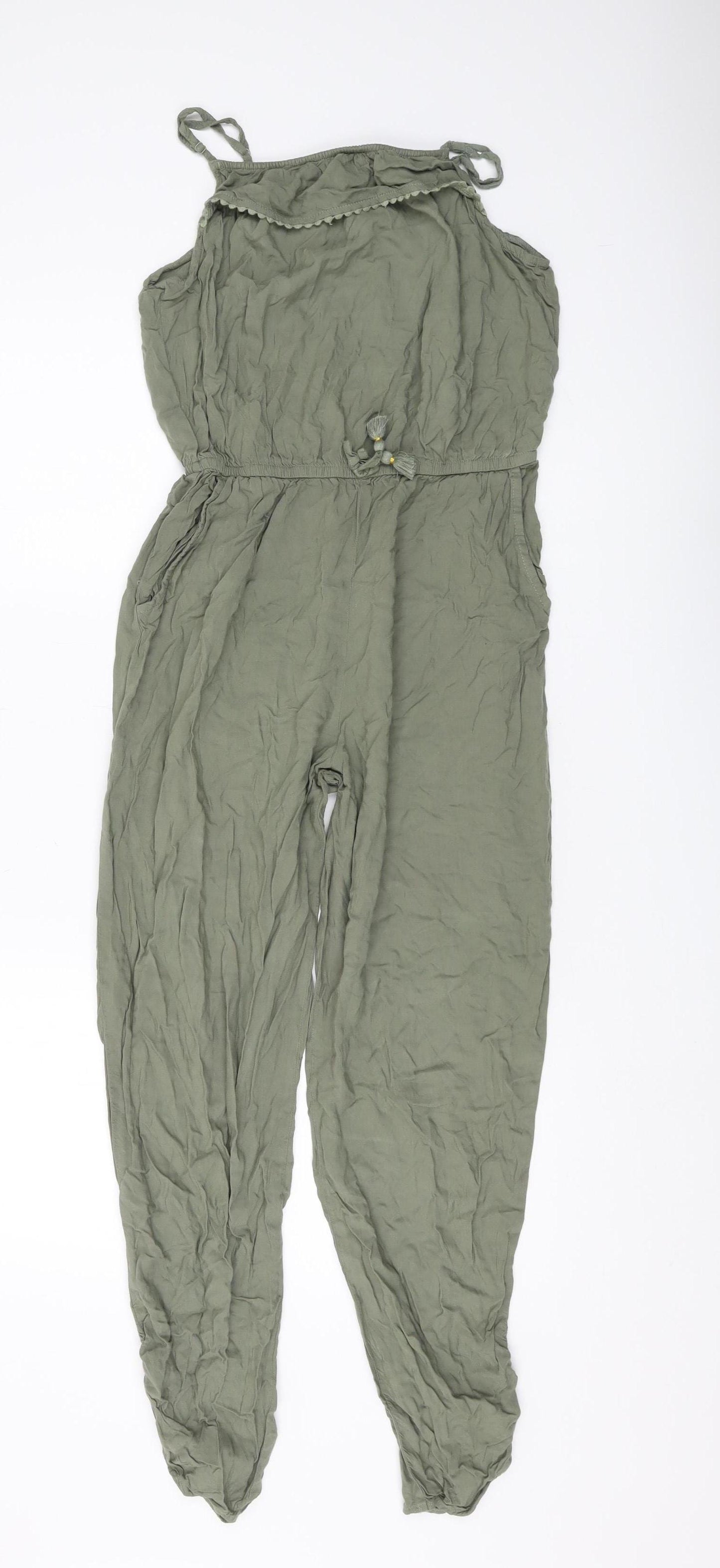 H&M Girls Green Jumpsuit 14 Years Sleeveless Summer Wear