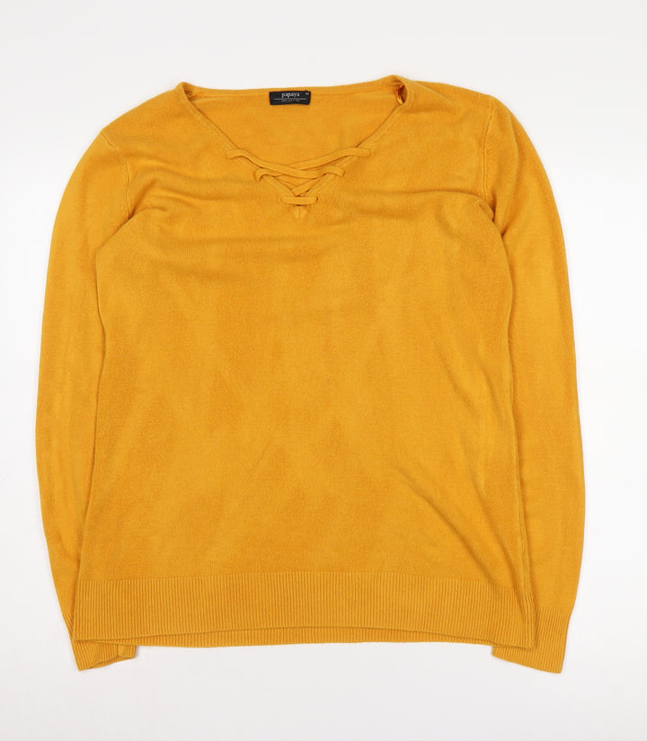 Papaya Women's Orange Pullover Jumper Size M