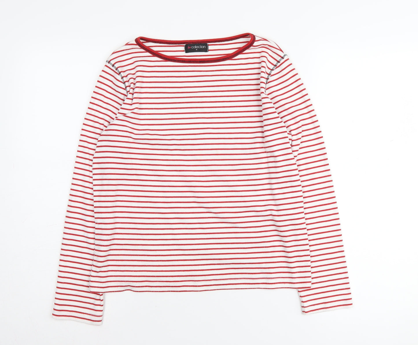 bm Collection Women's Red Striped Long Sleeve T-Shirt