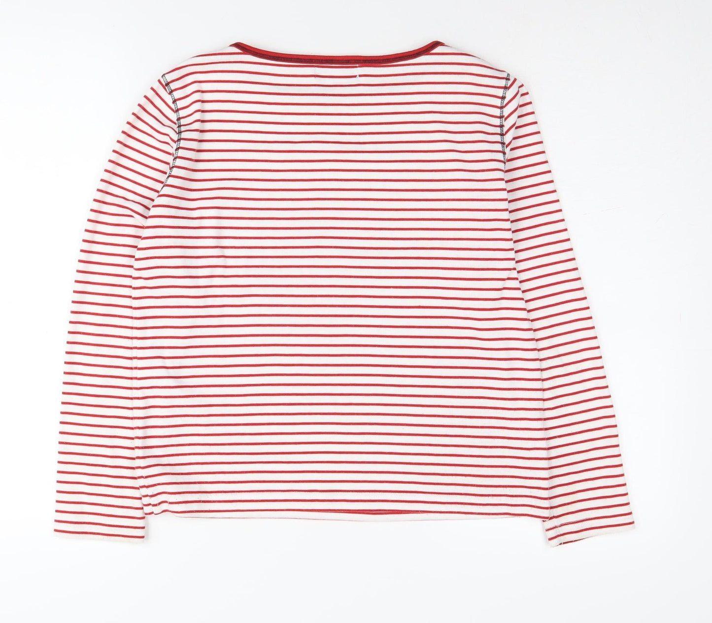 bm Collection Women's Red Striped Long Sleeve T-Shirt