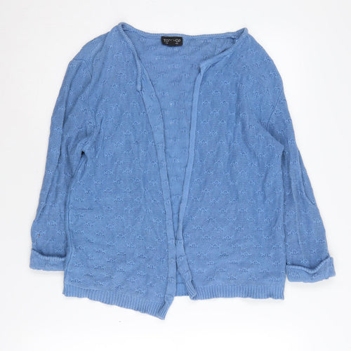 Topshop Women's Blue Cardigan Open-Knit UK 8
