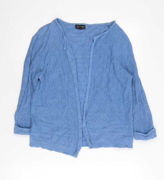 Topshop Women's Blue Cardigan Open-Knit UK 8