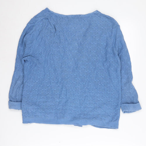 Topshop Women's Blue Cardigan Open-Knit UK 8